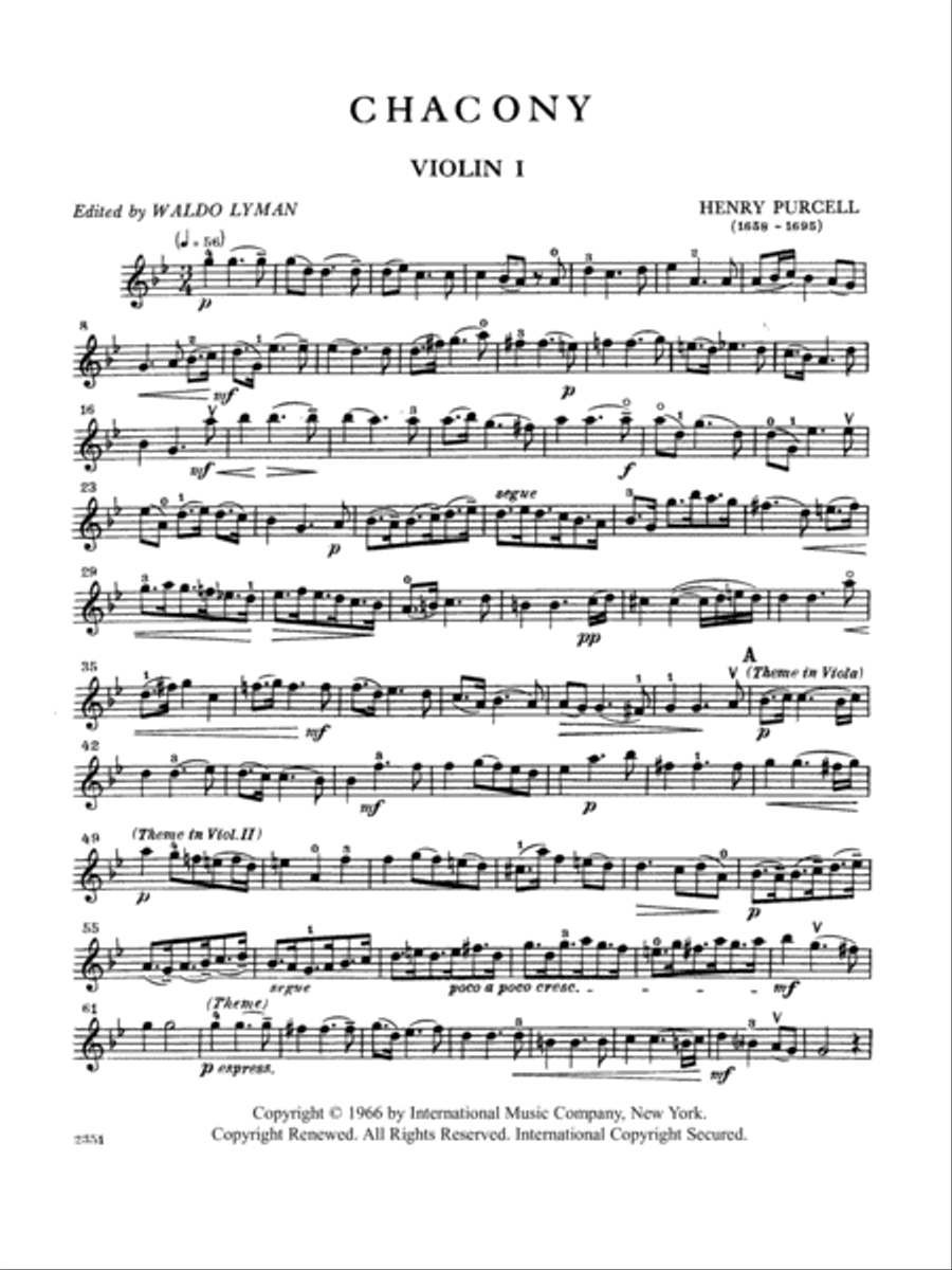 Chacony In G Minor Chacony In G Minor String Quartet scores gallery preview page 2