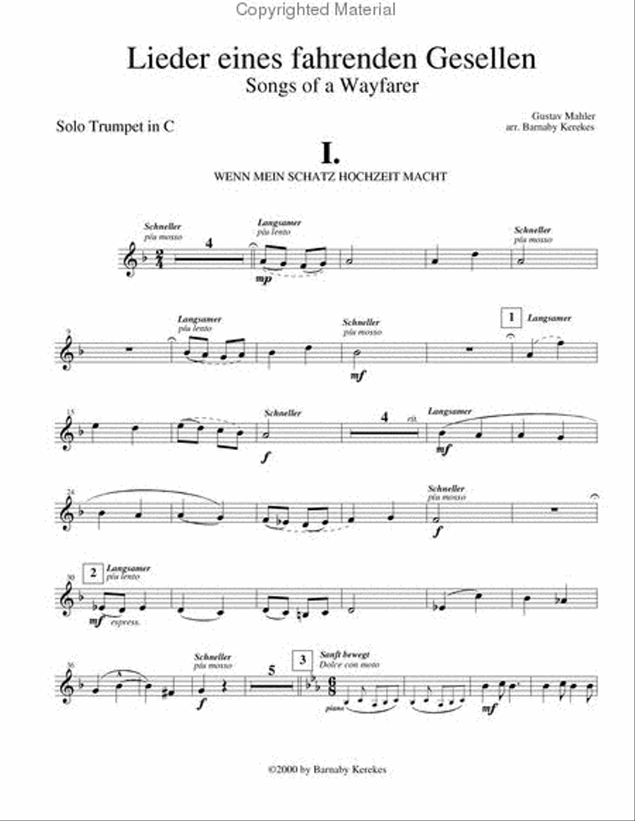 Songs of a Wayfarer for Trumpet and Piano Trumpet Solo scores gallery preview page 3