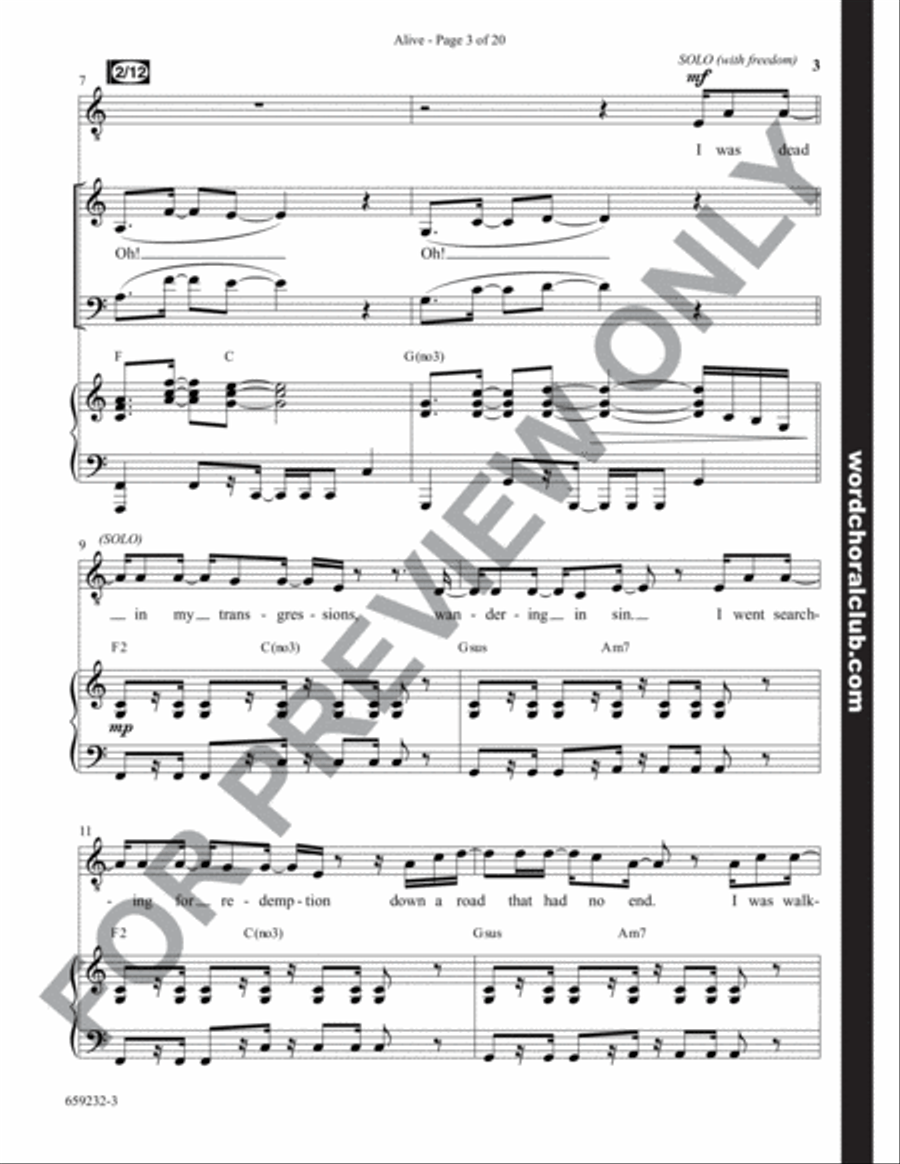 Alive - Anthem Alive - Anthem 4-Part scores gallery preview page 3