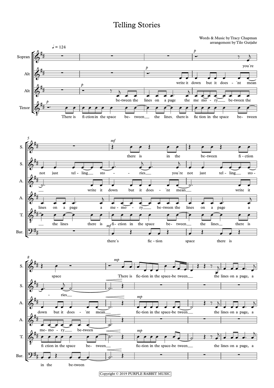 Telling Stories 4-Part scores gallery preview page 1