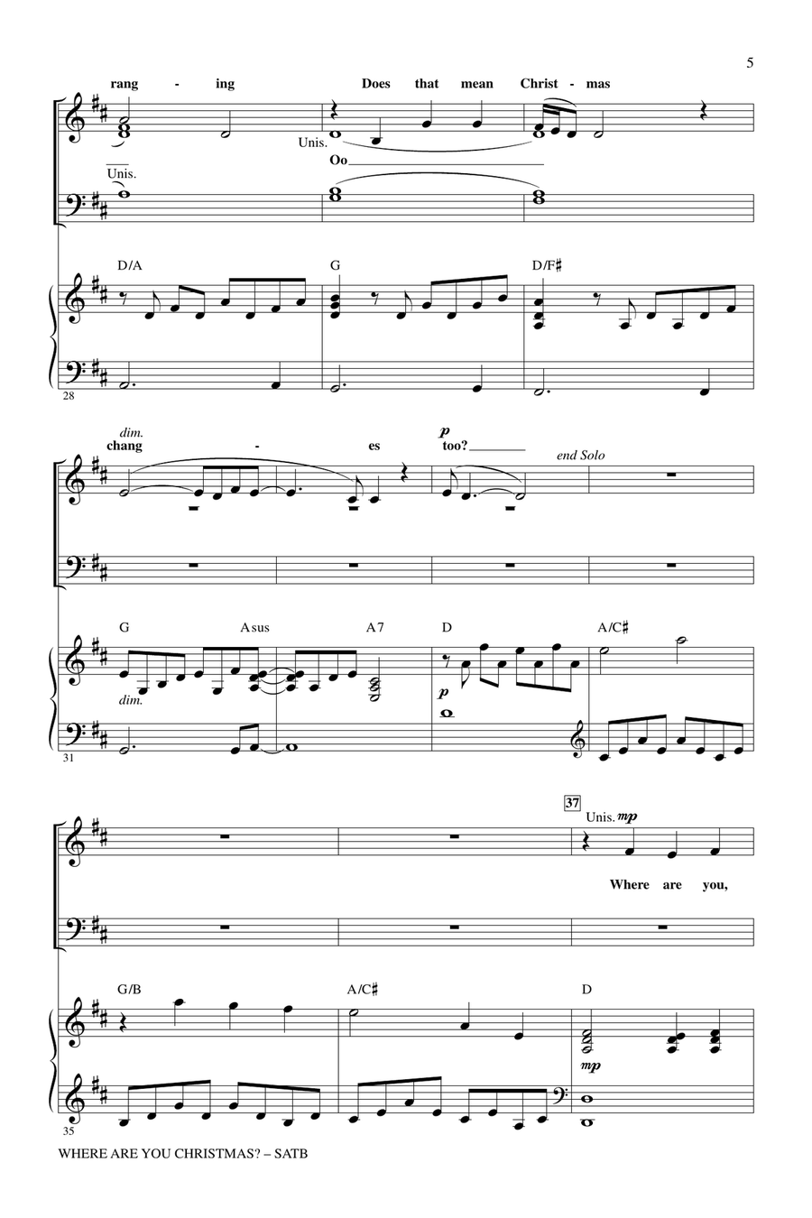 Where Are You Christmas? (arr. Mac Huff) (from How The Grinch Stole Christmas) 4-Part scores gallery preview page 4