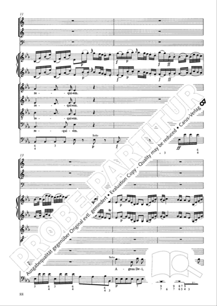 Requiem in C minor 4-Part scores gallery preview page 94