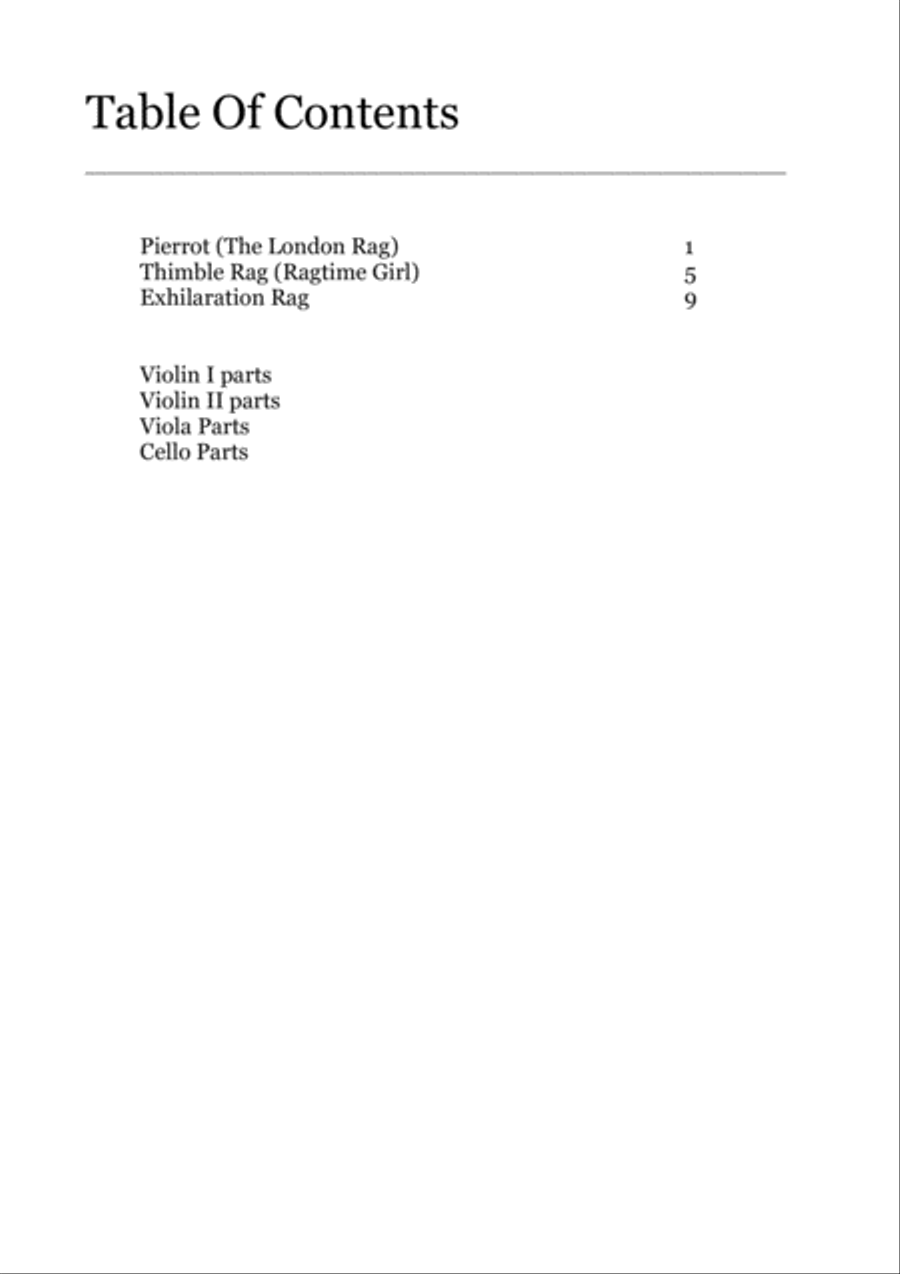 3 Rags For String Quartet String Quartet scores gallery preview page 2