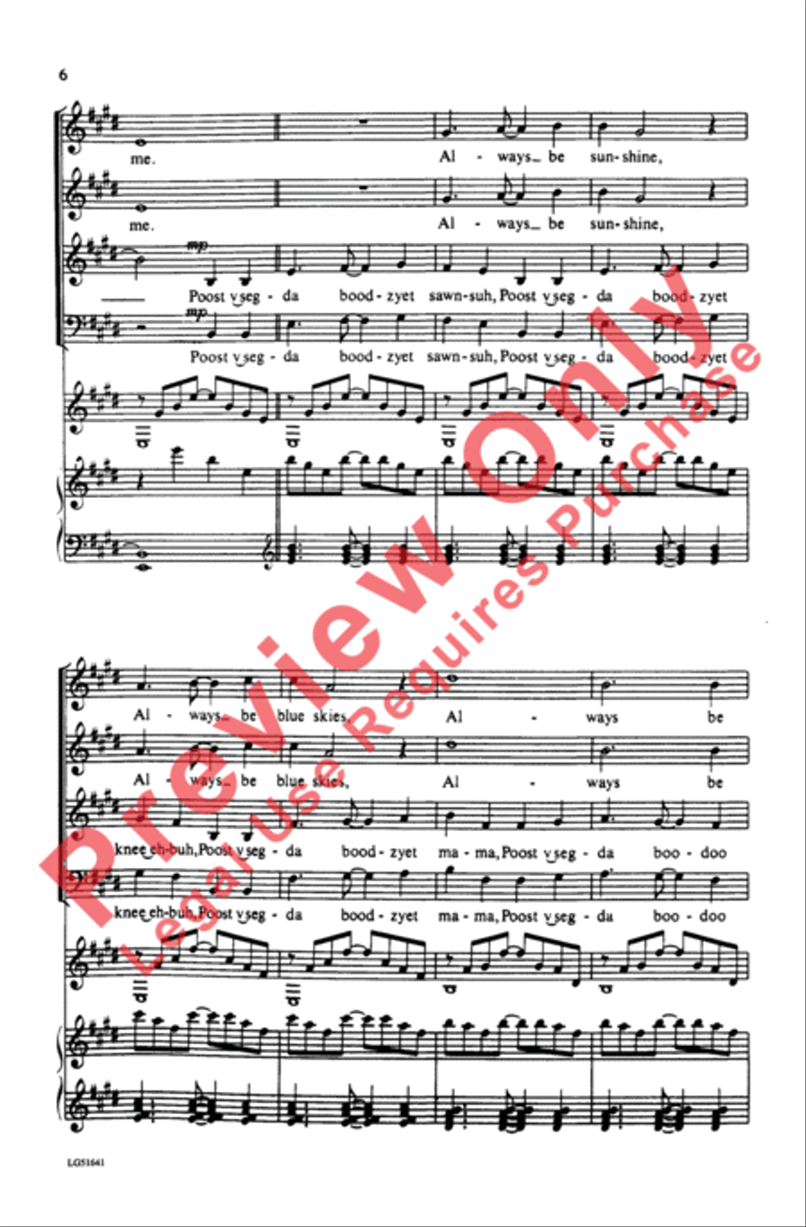 May There Always Be Sunshine 4-Part scores gallery preview page 6