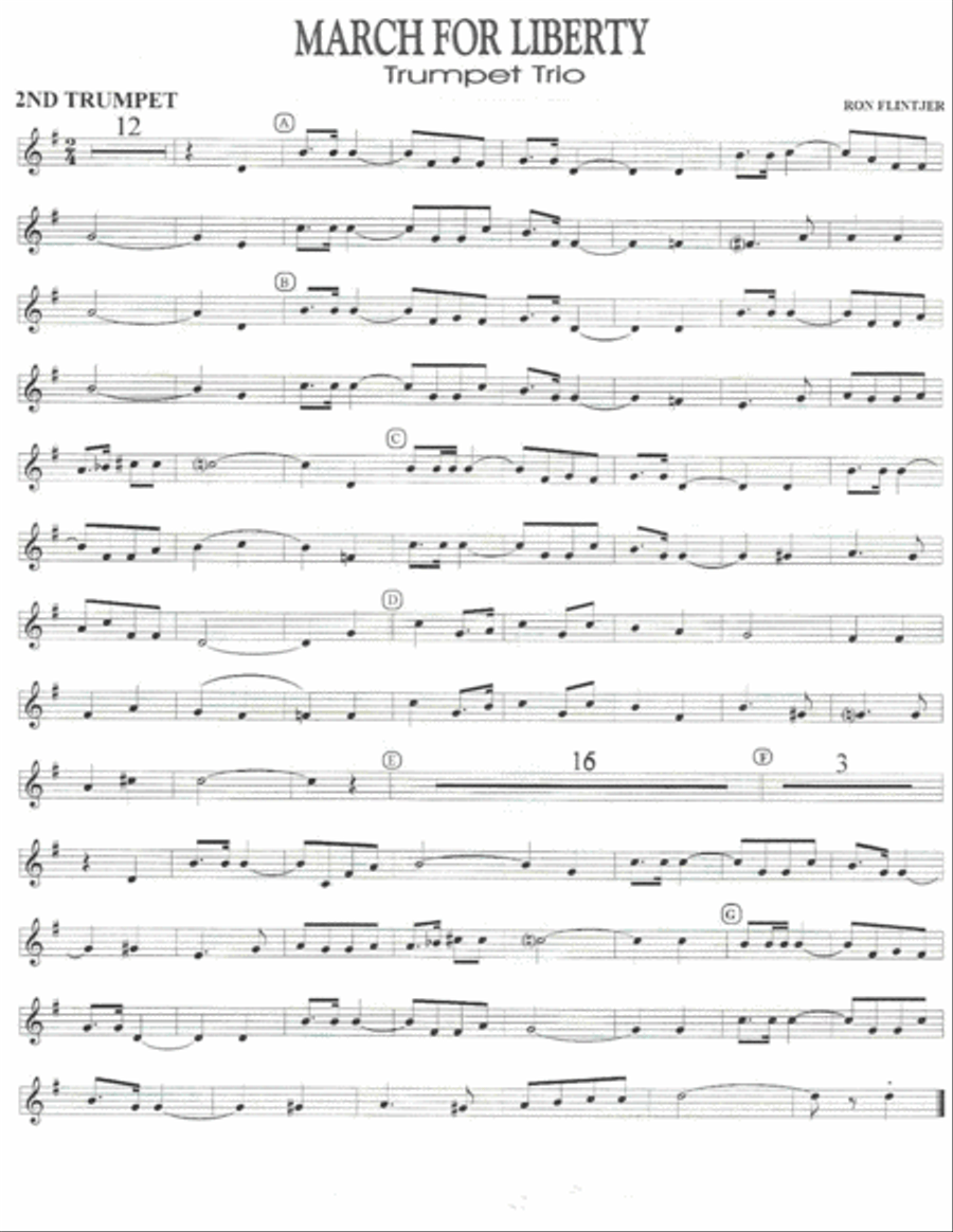 MARCH FOR LIBERTY (trumpet trio w piano accomp.) Trumpet Trio scores gallery preview page 4