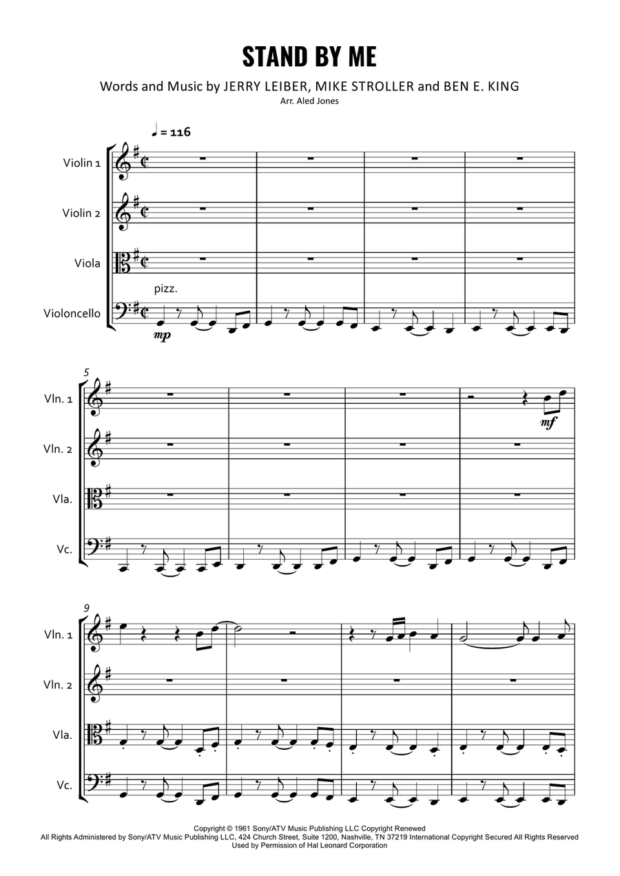 Stand By Me String Quartet scores gallery preview page 1