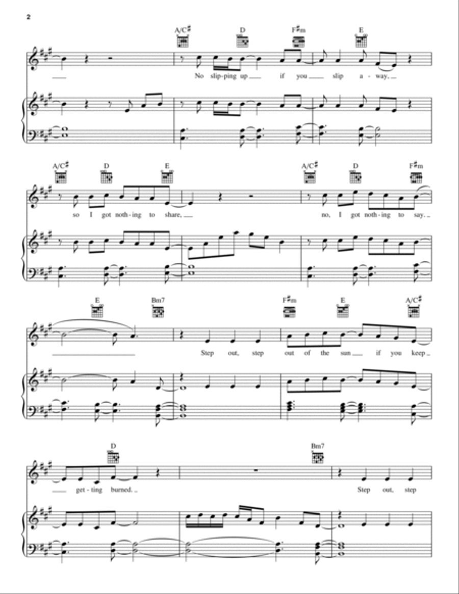 Waving Through A Window Piano, Vocal, Guitar scores gallery preview page 2