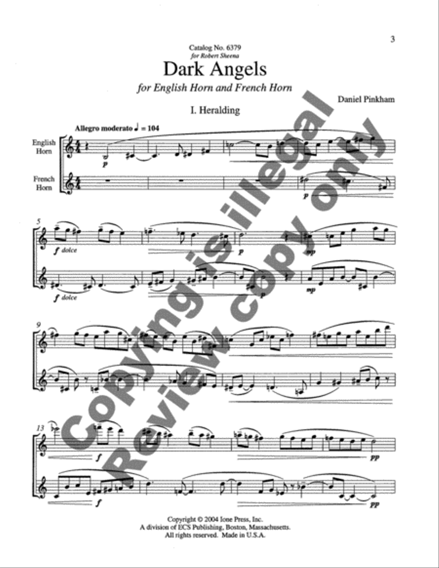 Dark Angels Dark Angels English Horn scores gallery preview page 8