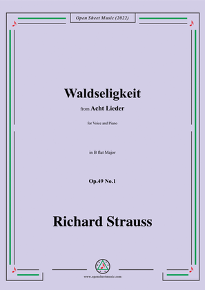 Book cover for Richard Strauss-Waldseligkeit,in B flat Major
