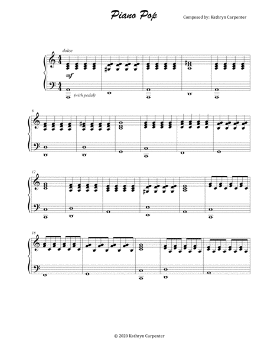 Piano Pop Piano Pop Piano Solo scores gallery preview page 1