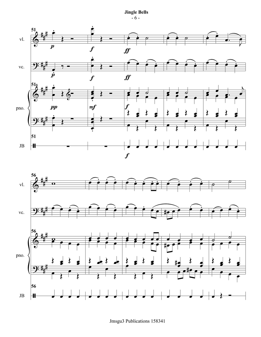 Jingle Bells for Piano Trio Piano Trio scores gallery preview page 6