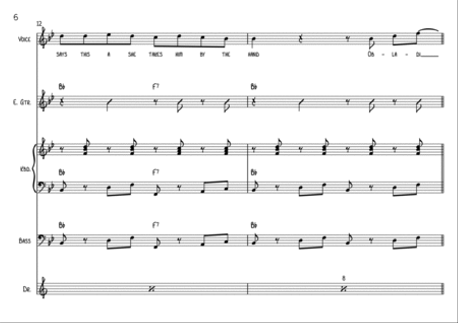 Ob-La-Di, Ob-La-Da Bass Guitar scores gallery preview page 6