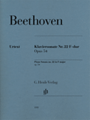 Book cover for Piano Sonata No. 22 in F Major, Op. 54
