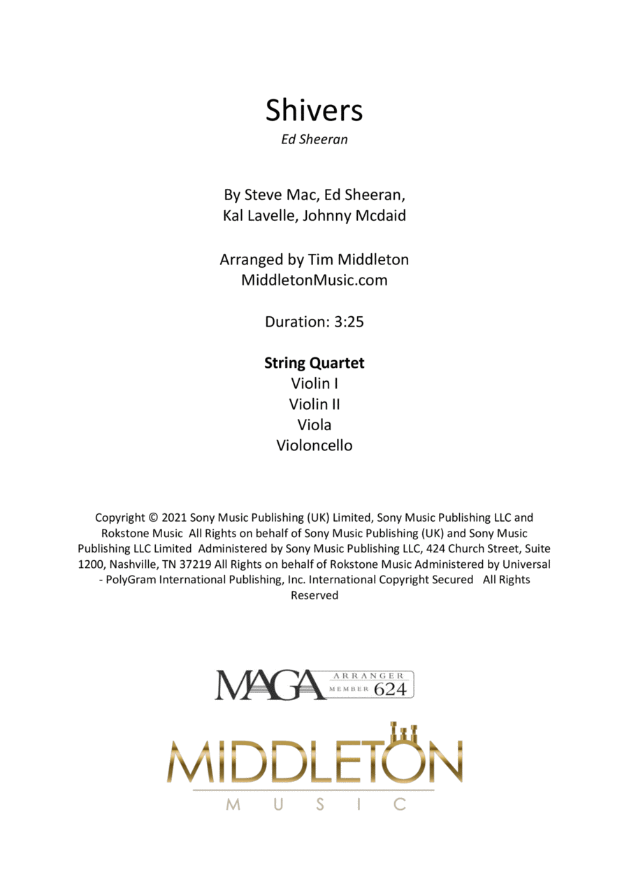 Shivers String Quartet scores gallery preview page 1