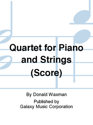 Quartet for Piano and Strings (Score)