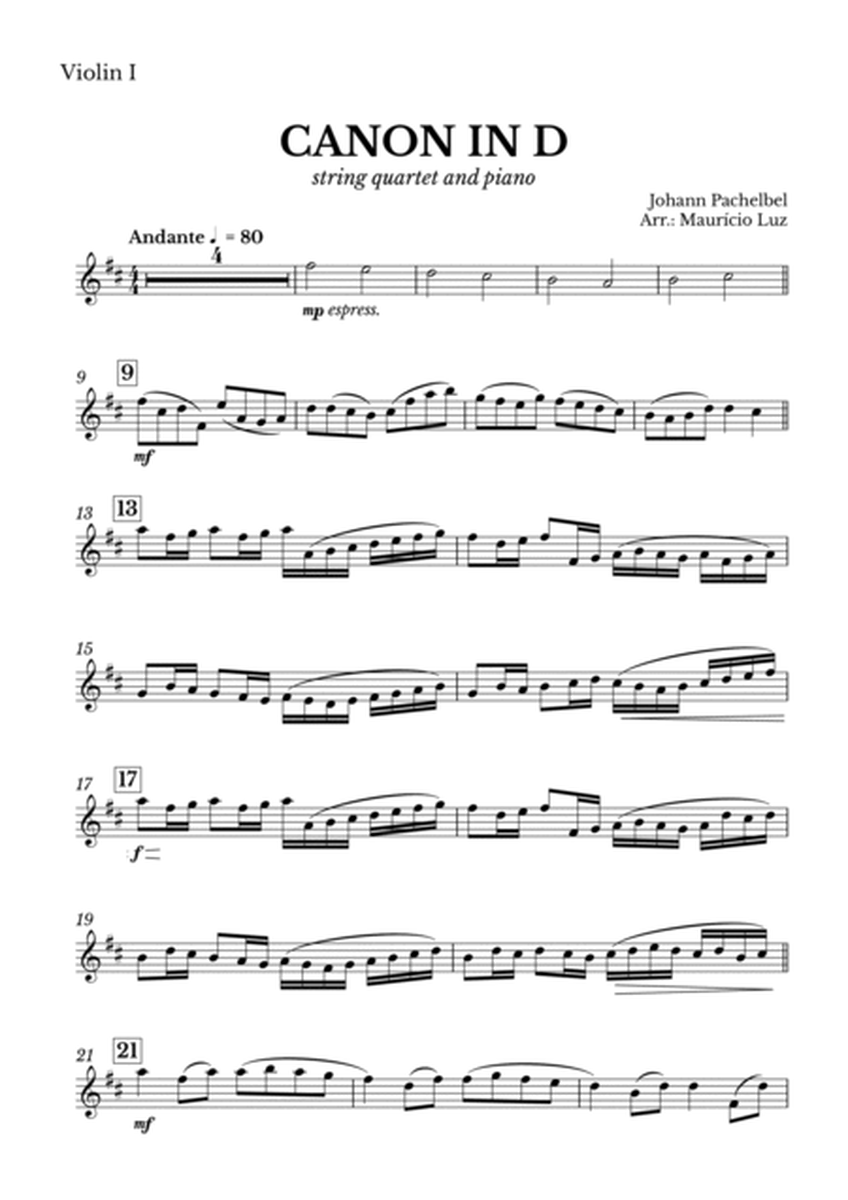 Canon in D for String Quartet and Piano with chords image number null