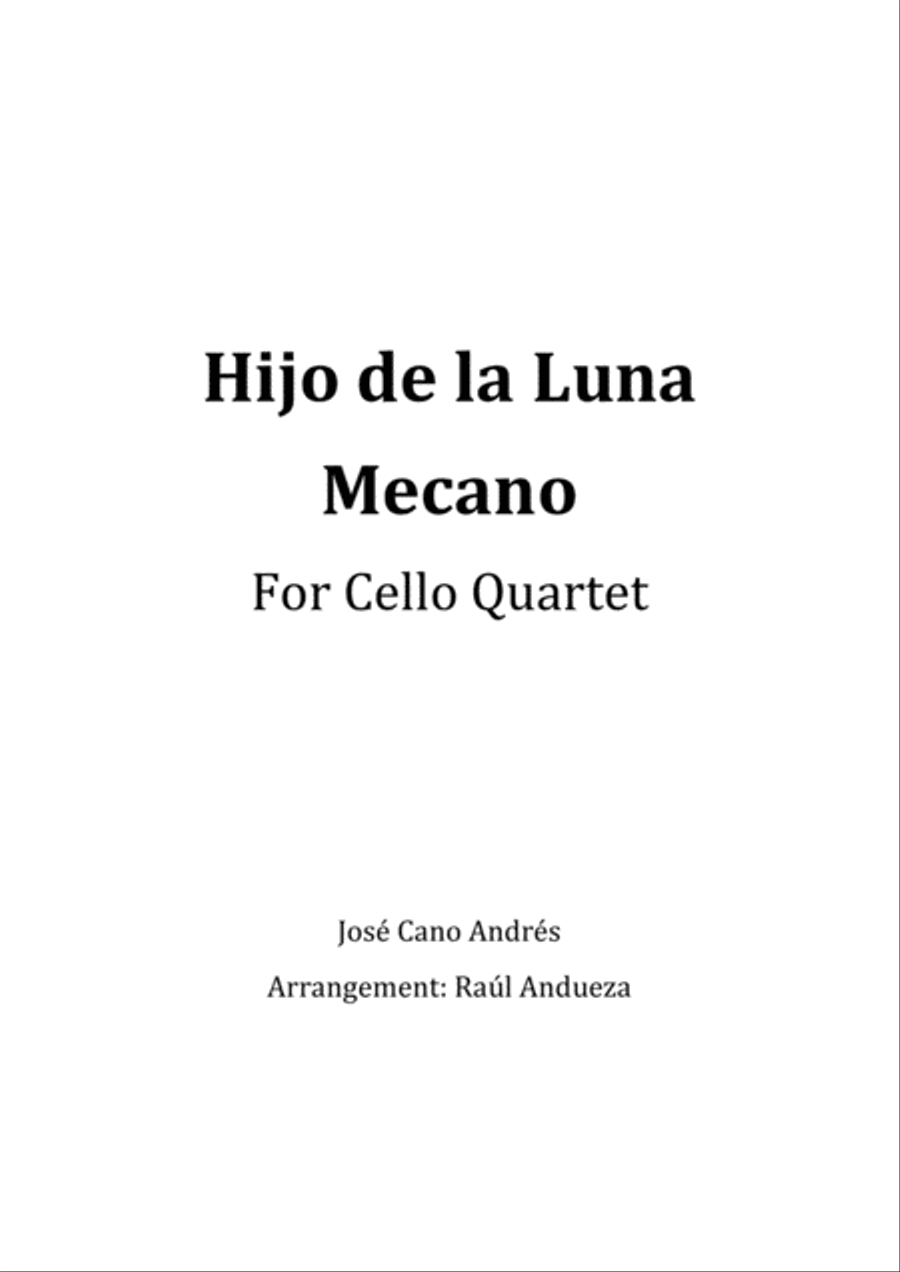 Hijo De La Luna Hijo De La Luna String Quartet scores gallery preview page 1