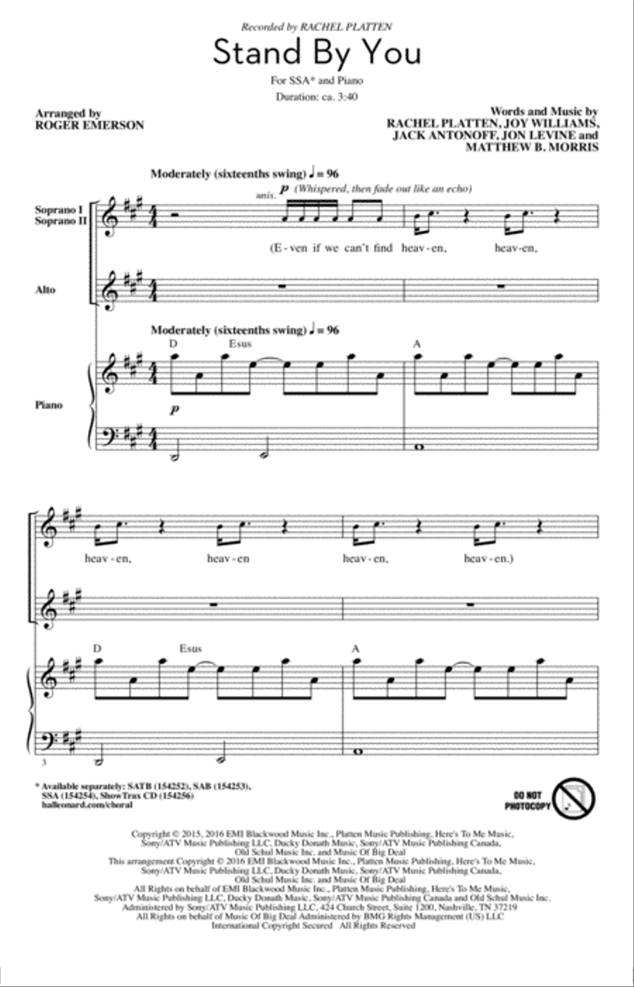 Stand By You SSA scores gallery preview page 1