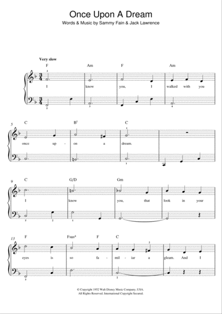 Once Upon A Dream Piano scores gallery preview page 1