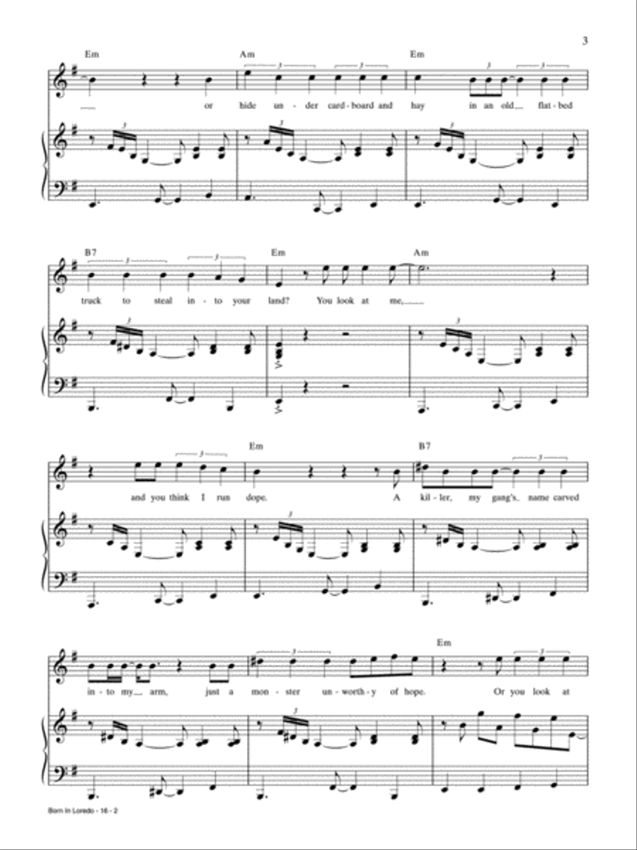 Born in Laredo Born in Laredo Piano, Vocal, Guitar scores gallery preview page 2