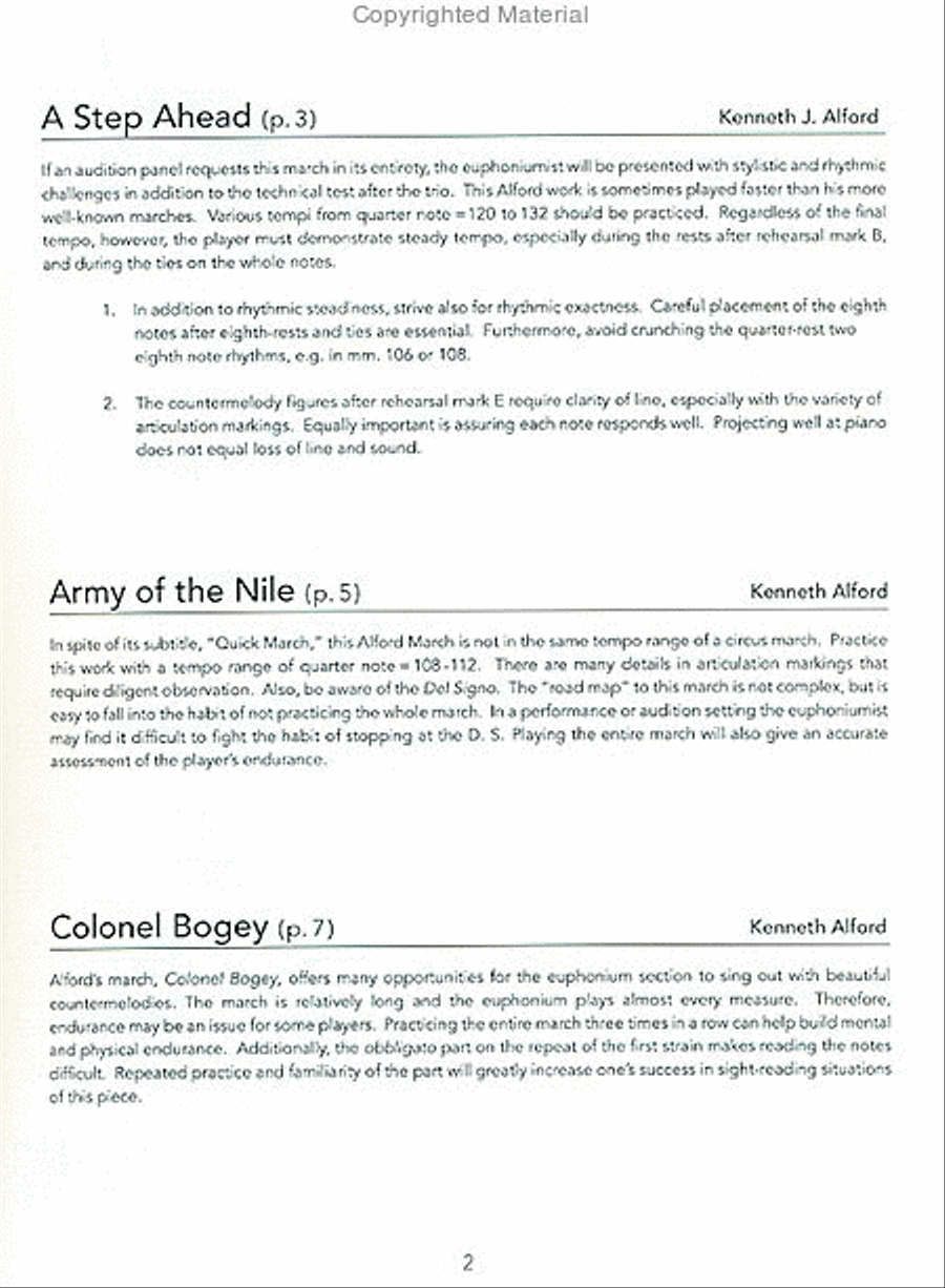 A Practical Guide to Wind Band Excerpts for the Euphonium