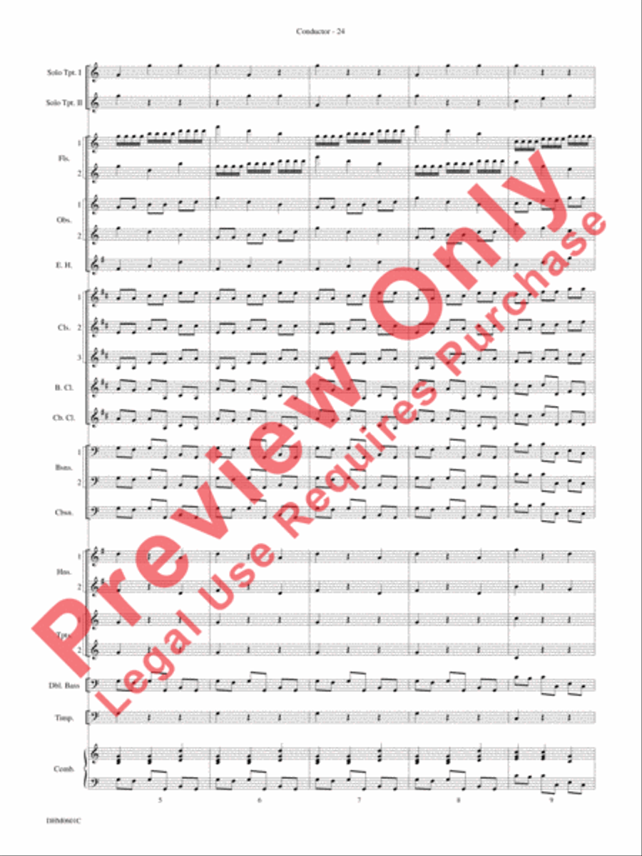Concerto in C Major for Two Trumpets (I. Allegro, II. Largo, III. Allegro) Concert Band scores gallery preview page 28
