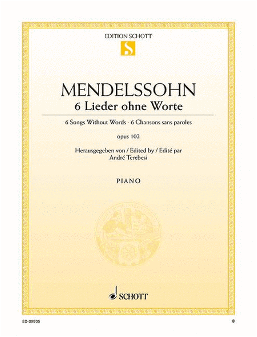 6 (six) Songs Without Words Op. 102 Piano Solo