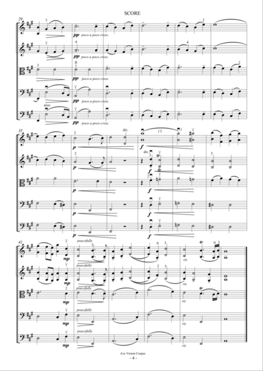 Ave Verum Corpus - For String Orchestra String Orchestra scores gallery preview page 4