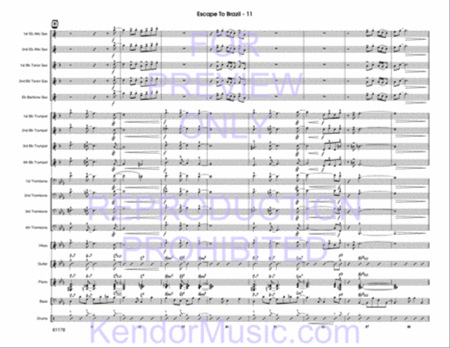 Escape To Brazil Escape To Brazil Jazz Ensemble scores gallery preview page 12