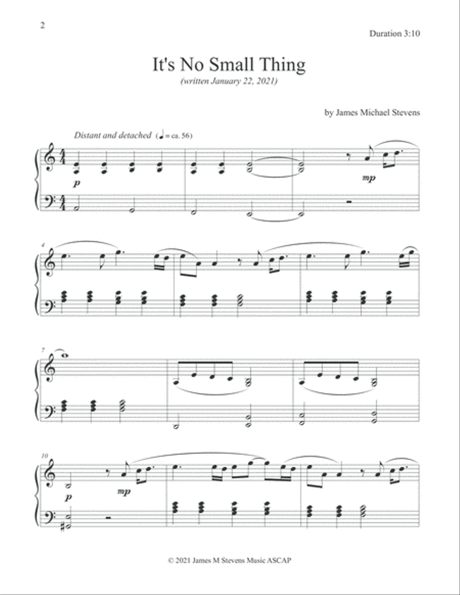 It's No Small Thing Piano Solo scores gallery preview page 2
