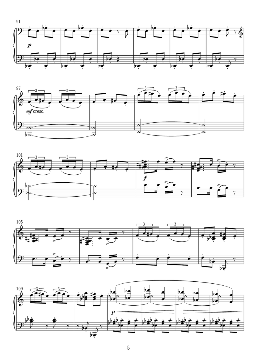 The Murder From Psycho Piano Solo scores gallery preview page 5