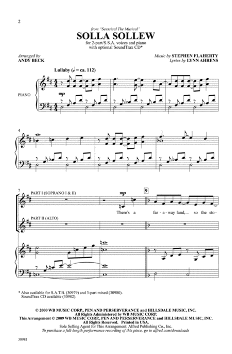 Solla Sollew 2-Part scores gallery preview page 13