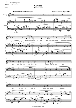 Book cover for Cacilie, Op. 27 No. 2 (Original key. E Major)