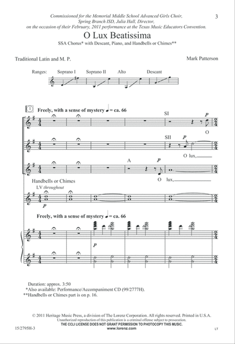 O Lux Beatissima SSA scores gallery preview page 4