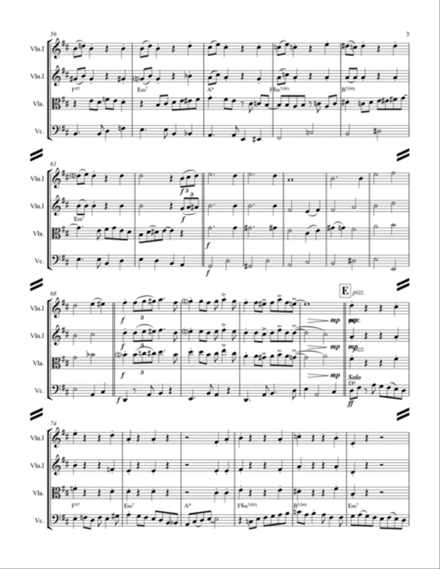 I'll Be Home For Christmas String Quartet scores gallery preview page 4