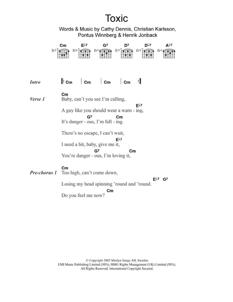 Toxic Acoustic Guitar scores gallery preview page 1