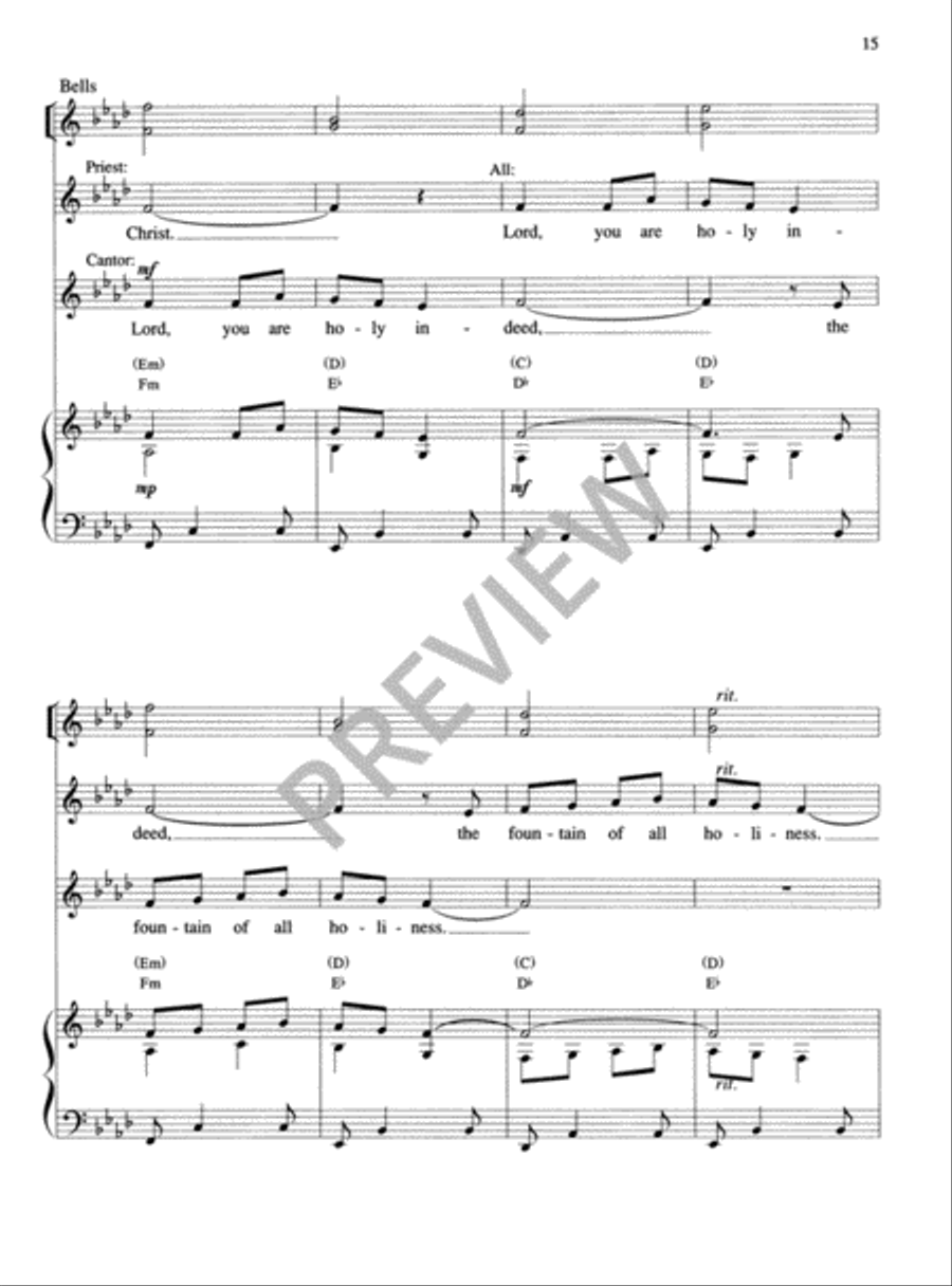 Eucharistic Prayer II - Full Score 4-Part scores gallery preview page 17