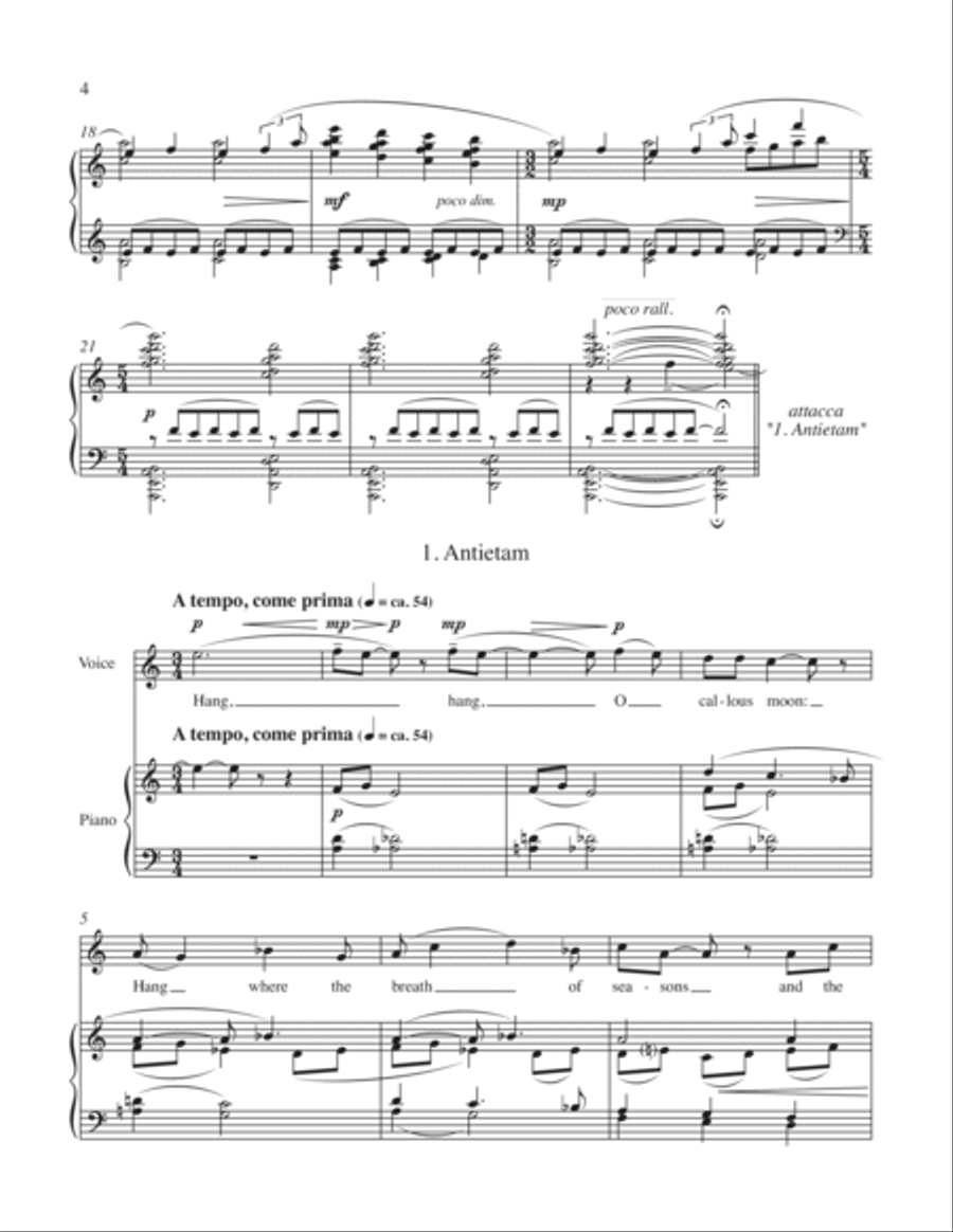 War Dreams Song Cycle for Tenor Voice and Piano Tenor Voice scores gallery preview page 3