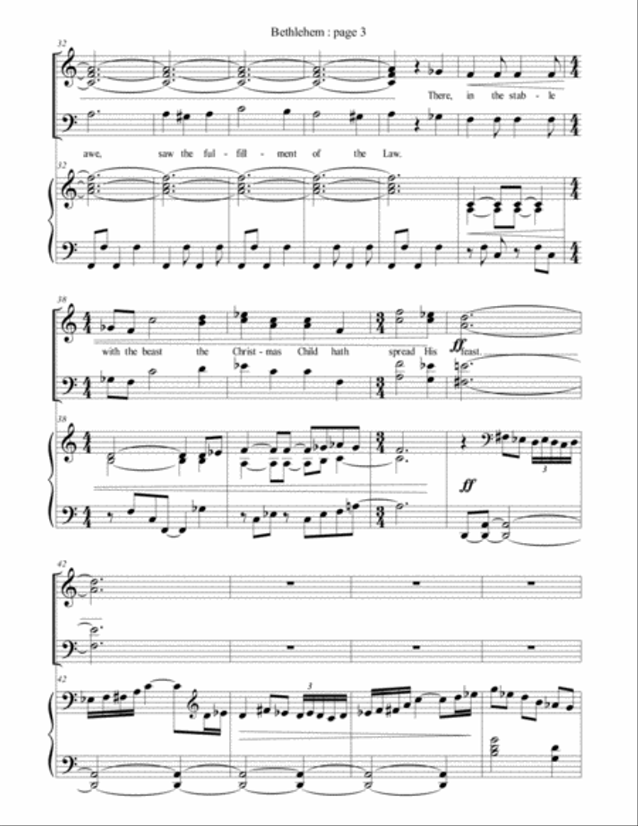 3. Bethlehem (All Heaven and it was One Hour Old) : SATB Choir & Piano 4-Part scores gallery preview page 3