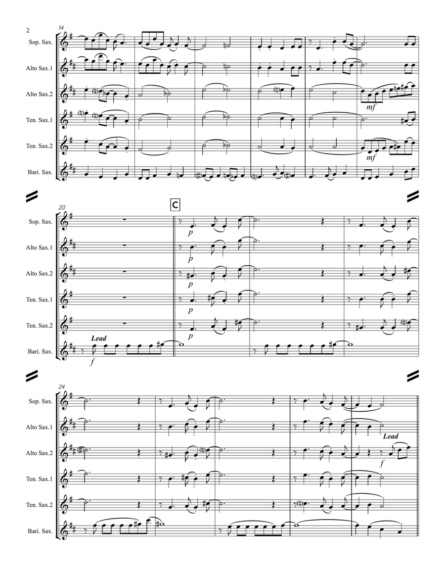 I've Got The World On A String Saxophone Quintet scores gallery preview page 3