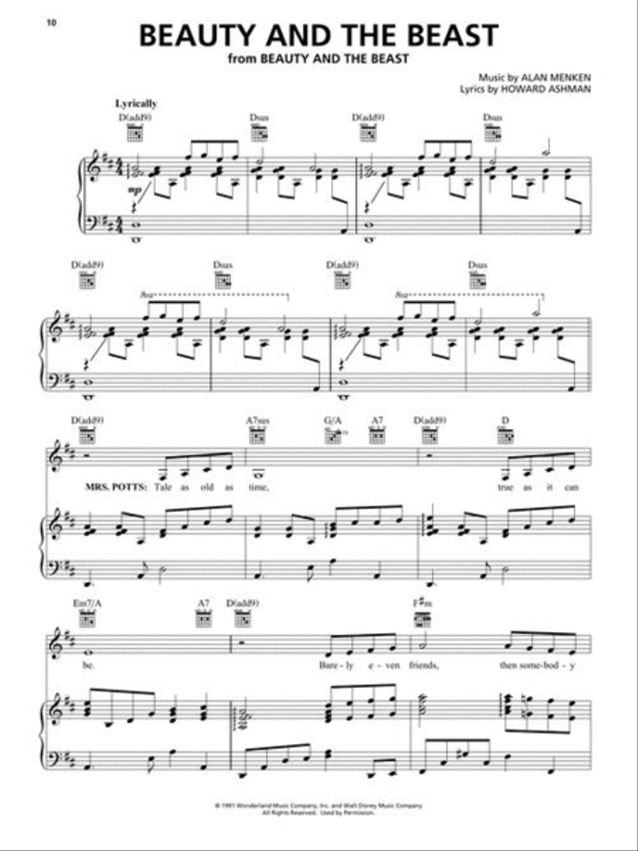 Alan Menken Songbook – 2nd Edition Piano, Vocal, Guitar scores gallery preview page 9