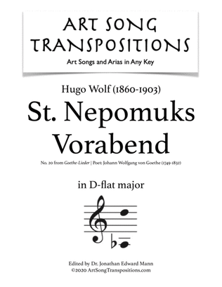 WOLF: St. Nepomuks Vorabend (transposed to D-flat major)
