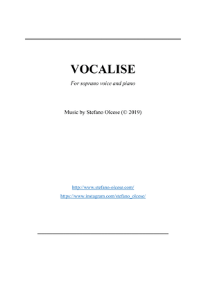 Vocalise for soprano voice and piano