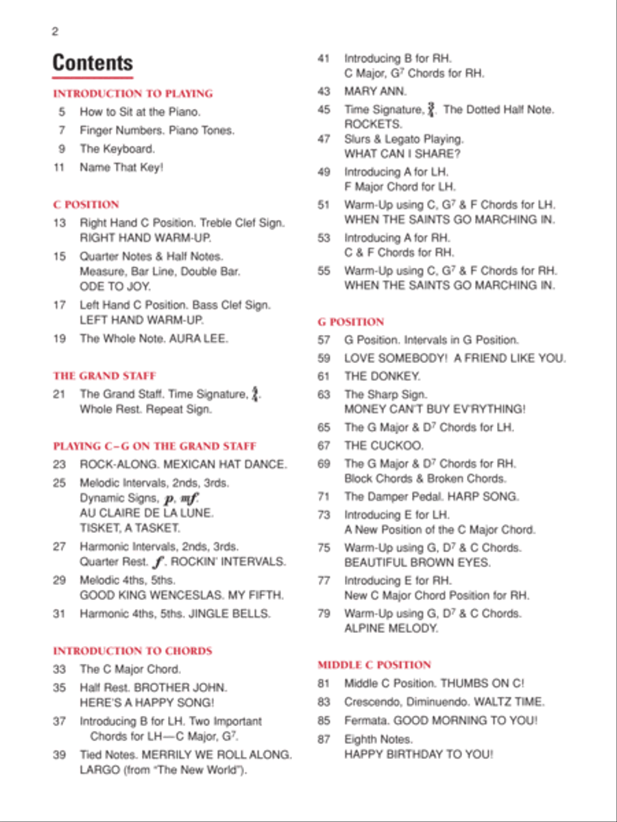 Alfred's Self-Teaching Adult Piano Course Piano Method scores gallery preview page 2