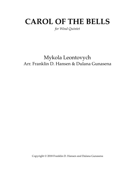 Carol of the Bells (for Wind Quintet) image number null