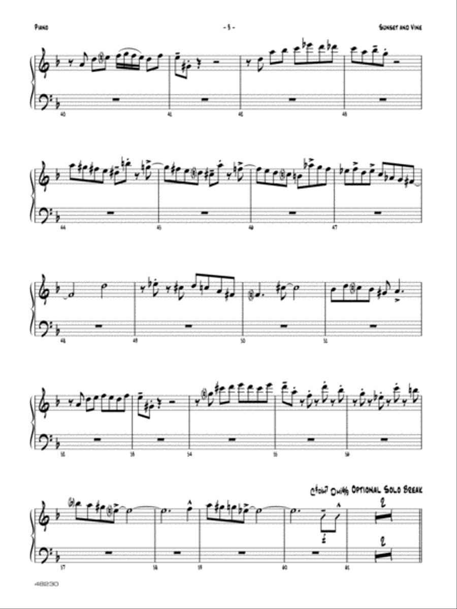 Sunset and Vine: Piano Accompaniment Jazz Ensemble scores gallery preview page 3