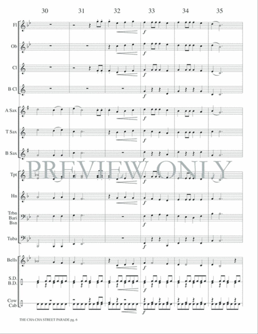 The Cha Cha Street Parade Concert Band scores gallery preview page 9
