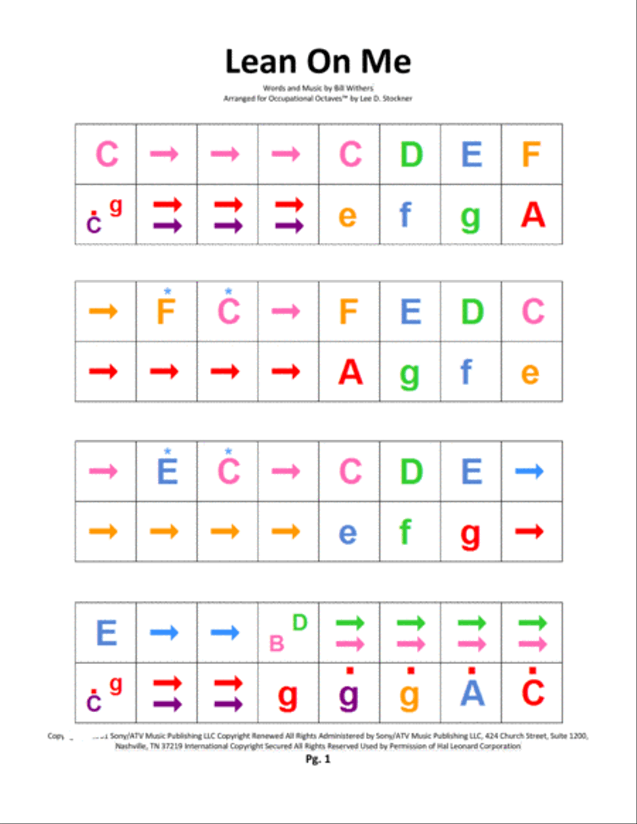 Lean On Me Piano Solo scores gallery preview page 3