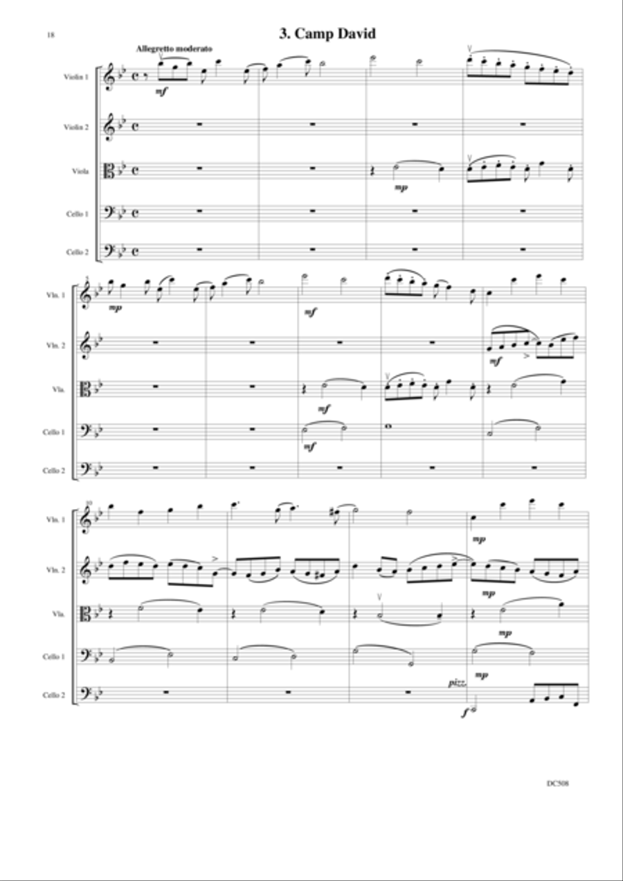 Camp David for string quintet String Quintet scores gallery preview page 1