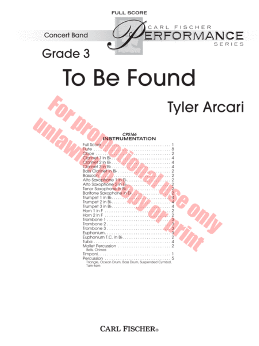 To Be Found Concert Band scores gallery preview page 2